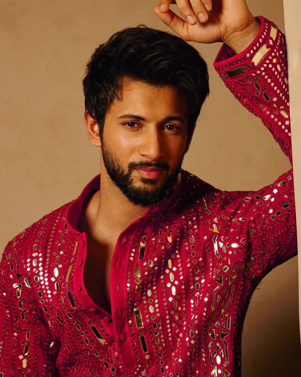 Hot Pink Embroidered Kurta Pyjama