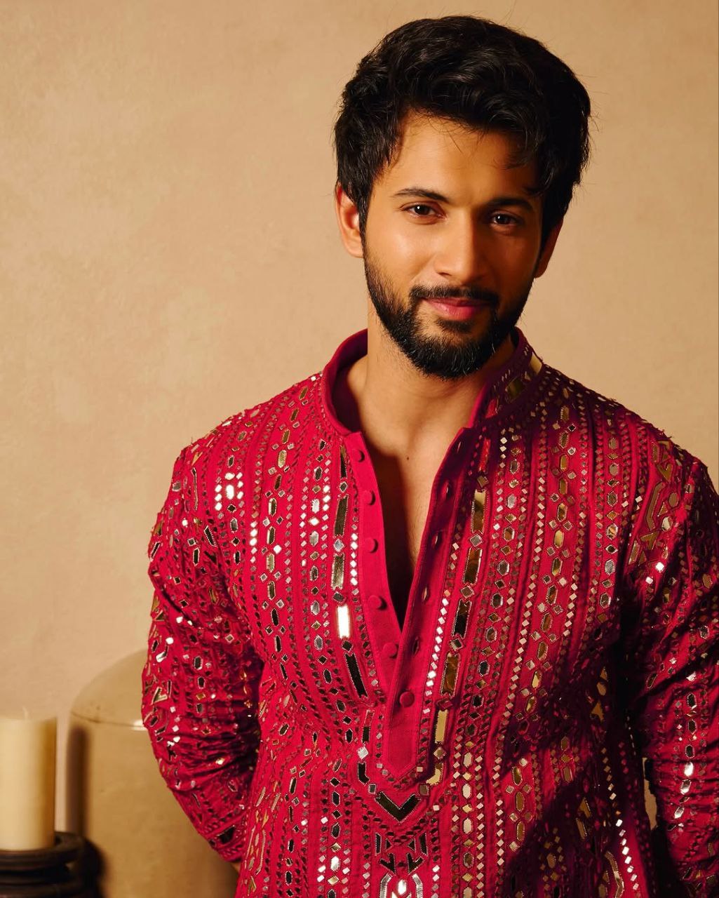 Hot Pink Embroidered Kurta Pyjama