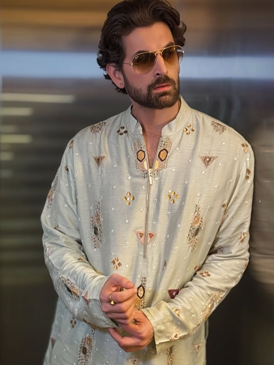 Signature Aligned Embroidery Kurta