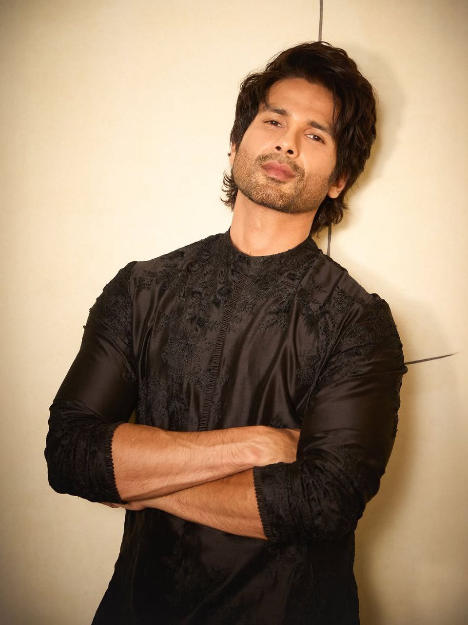 Black Slim-Fit Kurta Pajama Set